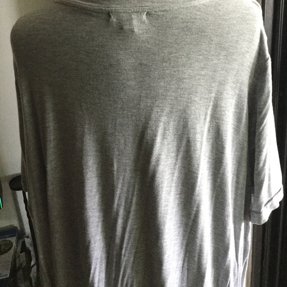 Gray LB Shirt w/ Slits in Sleeves & Sequins Pocket - Picture 4 of 5